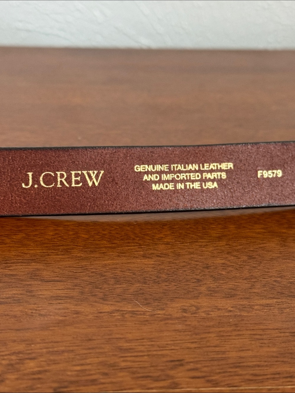 J Crew Classic Brown Leather Belt with Gold Buckle - Picture 3 of 4